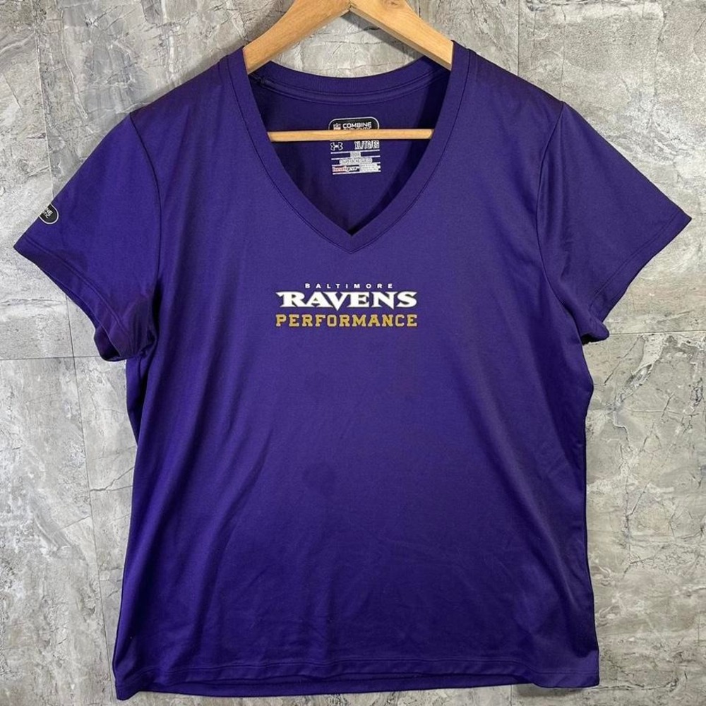 Purple‎ Under Armour Baltimore Ravens performance shirt Woman's XL  #NFL